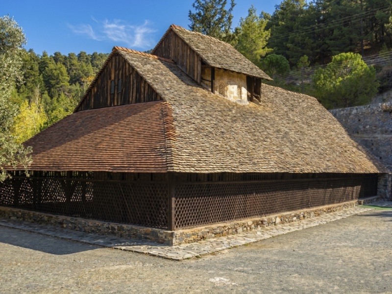 The exterior of the church Panagia tou Arakou
